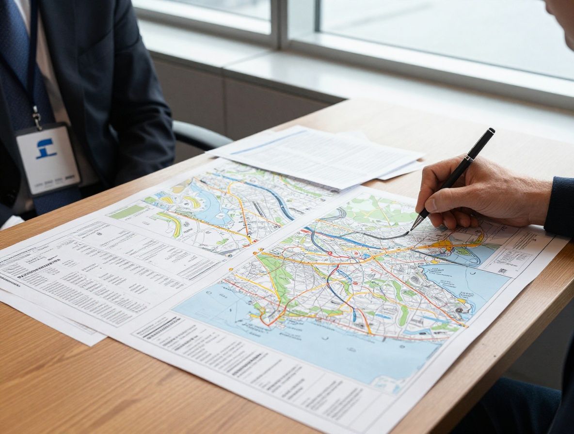 Happy couple reviewing printed cruise route maps and travel guides while sitting together on ship deck with blue ocean stretching to horizon